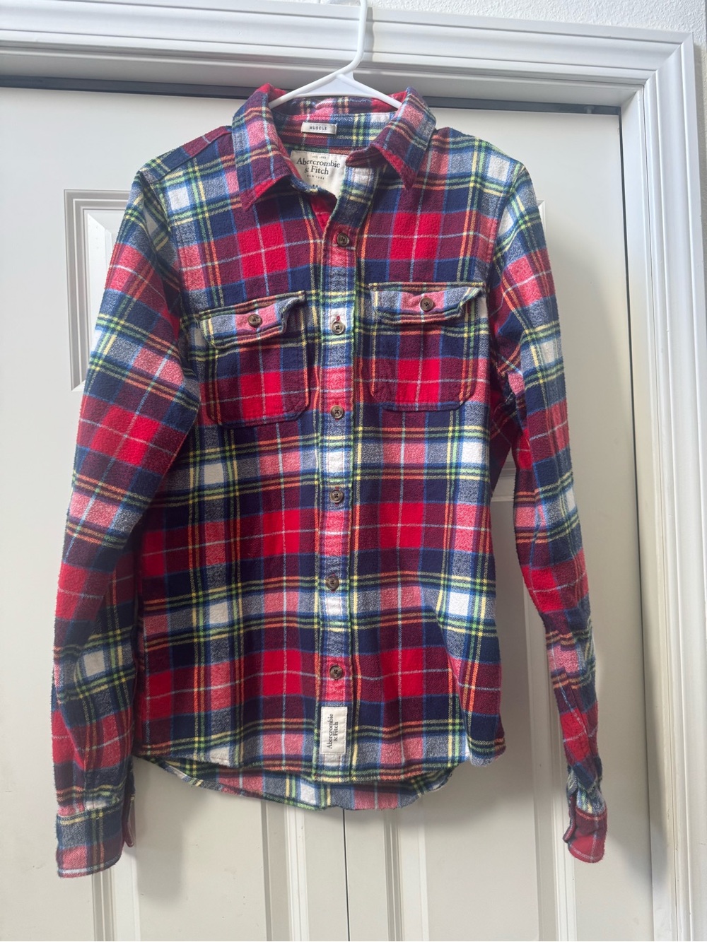 Vintage Abercrombie & Fitch AF Muscle Flannel Plaid Shirt Medium